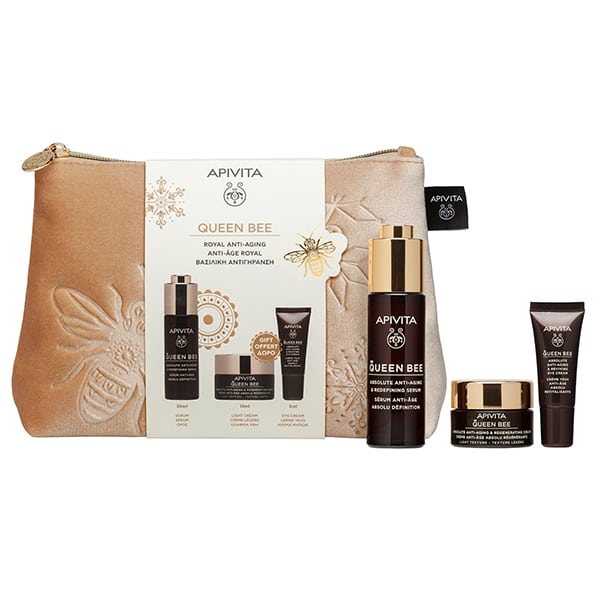 APIVITA - PROMO PACK QUEEN BEE Ορός Απόλυτης Αντιγήρανσης - 30ml ΜΕ ΔΩΡΟ Κρέμα ελαφριάς υφής - 10ml & Κρέμα Ματιών - 5ml
